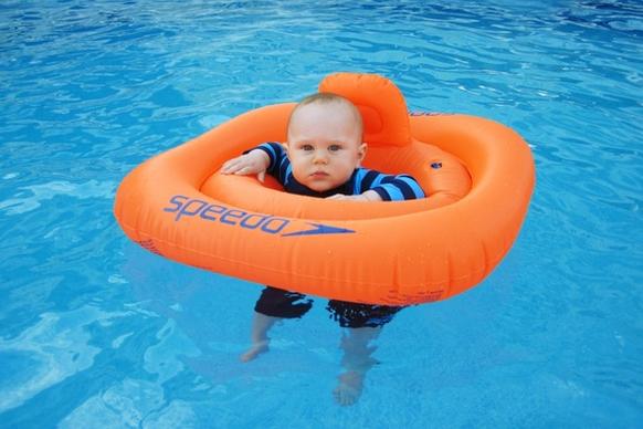baby in the pool