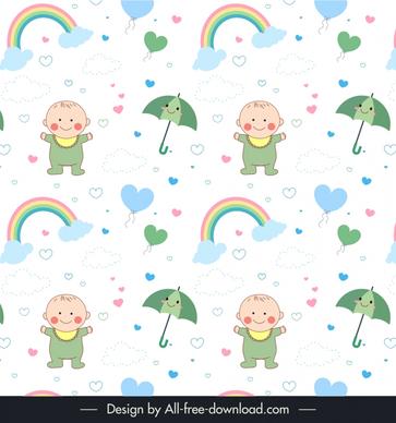 baby seamless pattern template repeating cartoon design