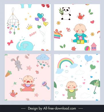 baby seamless patterns collection cute cartoon