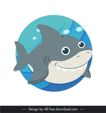  baby shark icon funny cartoon character design 