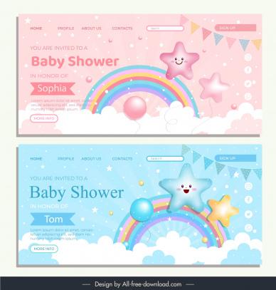 baby shower horizontal banner templates cute decor