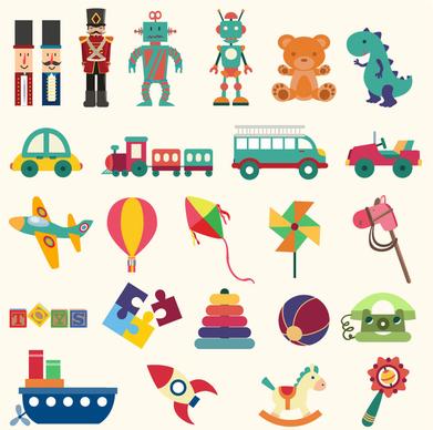 baby toys sets vector illustration in flat style