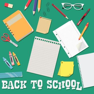 back to school banner education tools design elements