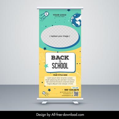 back to school banner template elegant roll up 
