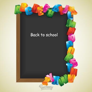 back to school black board with letters