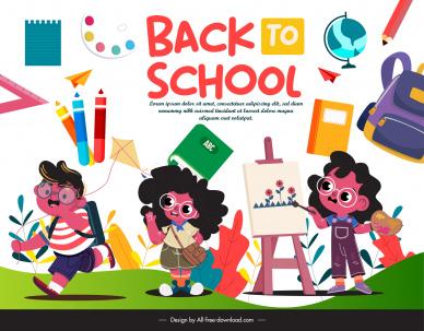 back to school poster template cute dynamic funny children
