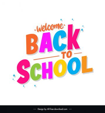 back to school quotes template colorful flat texts