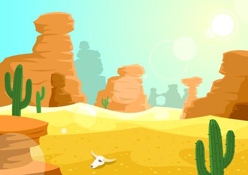 background desert design elements vector