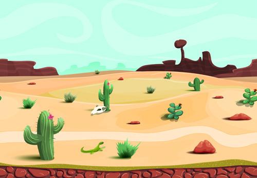 background desert design elements vector