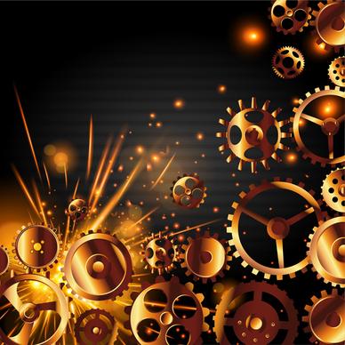 background vector design with cogwheels and sparkles