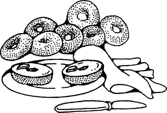 Bakery Breakfast Bagels clip art