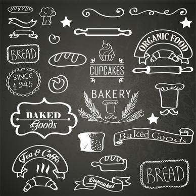 bakery hand drawn badge and label