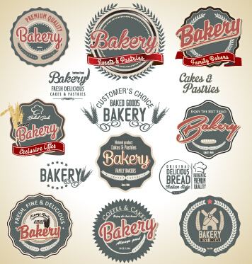 bakery label retro style vector