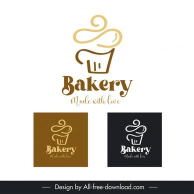bakery logo flat handdrawn cup cake