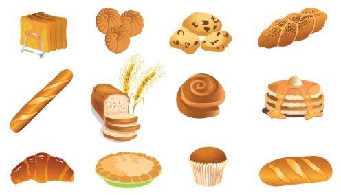 pastry icons collection colored 3d design