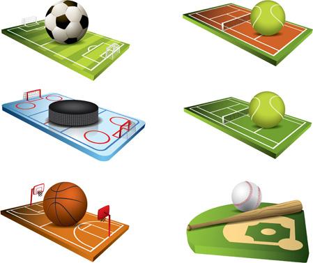 ball and ball field vector graphics