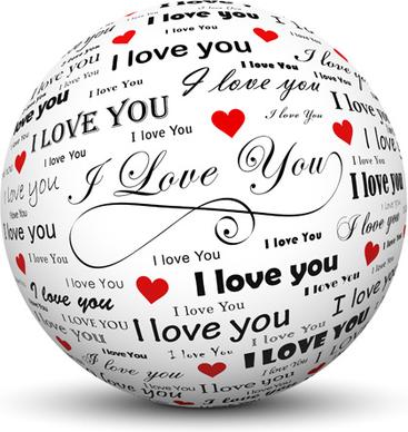 ball with valentine day elements background