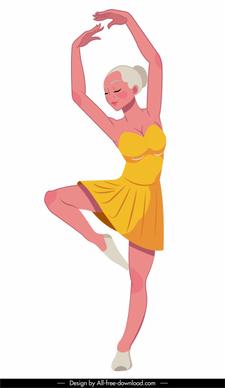ballerina icon beautiful lady sketch cartoon character design