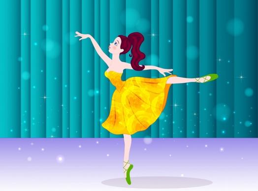 ballet dance background sparkling colored decor dancer icon
