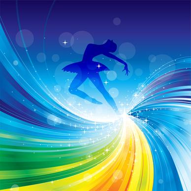 ballet dance on spiral abstract background