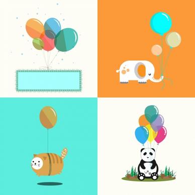 balloon background sets carpet elephant cat panda decoration