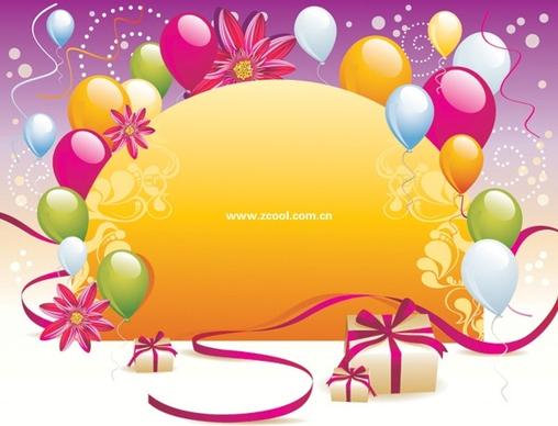balloon gift card background vector