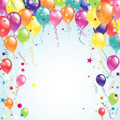 balloon ribbon happy birthday background