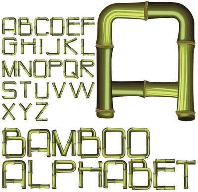 bamboo creative letters 02 vector