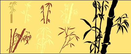 Bamboo silhouettes vector material