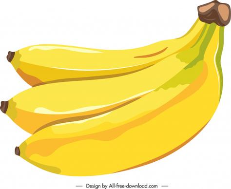 banana icon bright yellow classic sketch