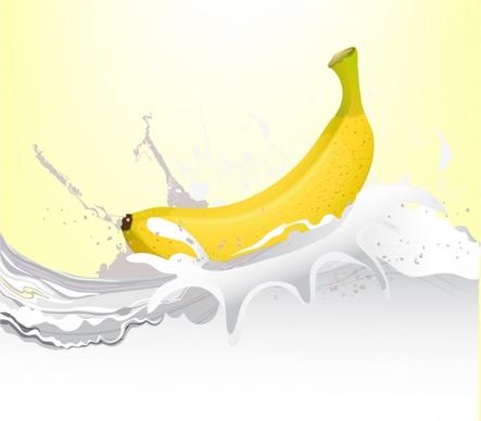 banana milk background 3d bright decoration