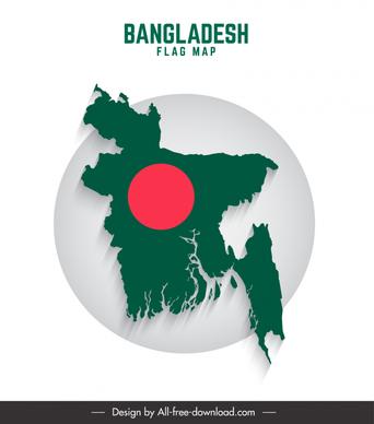 bangladesh flag map sign icon flat sketch