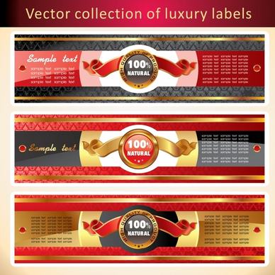 natural labels templates elegant colorful ribbon decor
