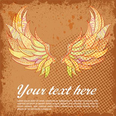 banner design with abstract wings illustration