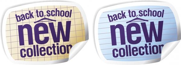 back to school sale stickers 3d curled up
