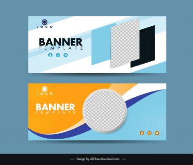 banner templates checkered geometry curves decor