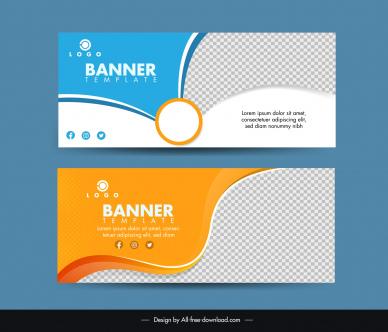 banner templates elegant checkered curves abstraction