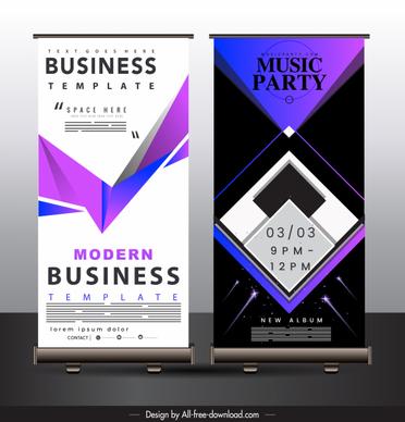 banner templates modern technology decor vertical standee shape