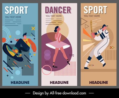 banner templates sport dance theme classic decor