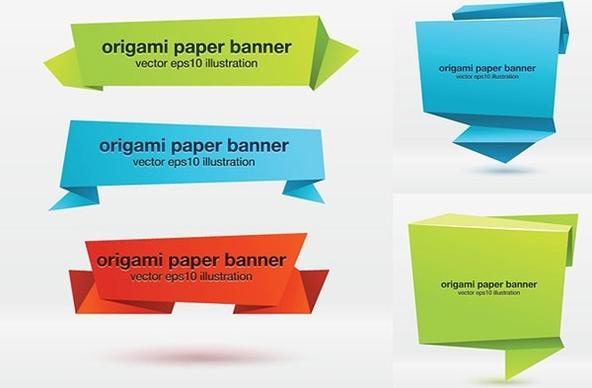 banner vector origami effect