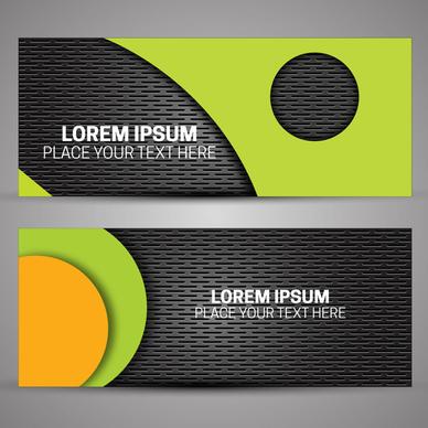 banners design with contrasted colored plastic background