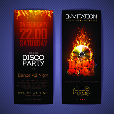 banners disco party creative vector