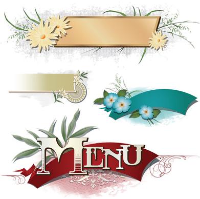 banners with decorative vector