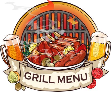 barbecue menu label creative vector
