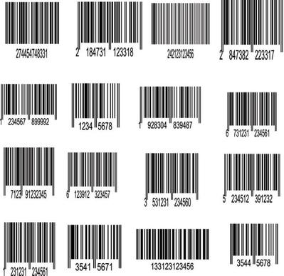 barcode design elements vector set