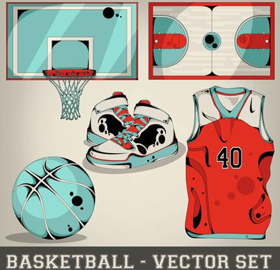 baseball elements design vector set