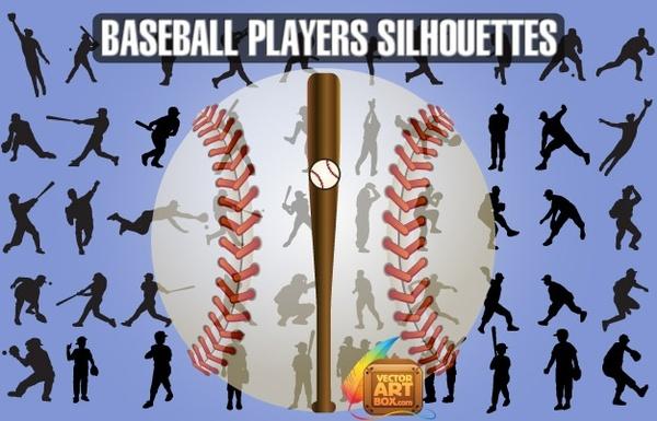 Baseball Players Silhouettes