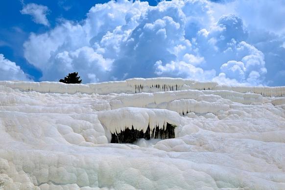 basin calcium cloud crystal deposit frozen heat ice
