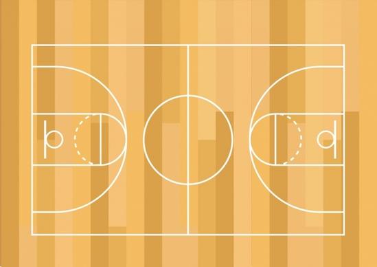 basketball ground decor flat layout sketch