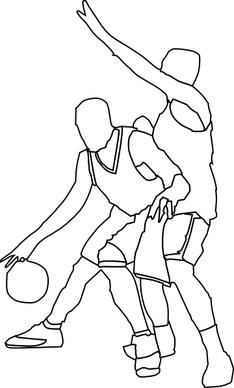 Basketball Offense And Defense clip art